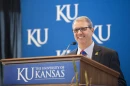 KU chancellor doug girod at podium