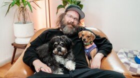 Brad Cook and two of his dogs.