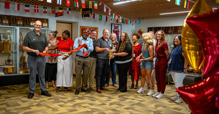 Rock Island city and school district officials cut the ribbon on the new Health Link clinic inside Rock Island High School in late August 2026.