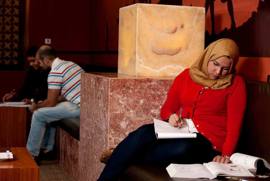 Students study at Texas A&M University in Doha, Qatar, on Feb. 27, 2012. The Texas A&M University System Board of Regents voted Thursday to close the Qatar campus.