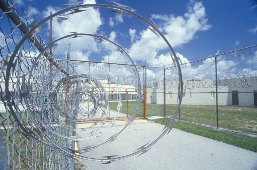 Barbed wire fence at Dade County Men's Correctional Facility, FL