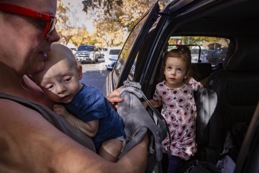 Chelsea takes her kids grocery shopping. The family won't miss the RV when it's time to move into their new home in January. They are looking forward to the big things, like making the house their own, and the little things, like having better water pressure.