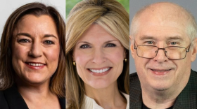 Indiana State Comptroller candidates from left to right: Democrat Jessica Bailey, incumbent Republican Elise Nieshalla, and Libertarian John Schick.