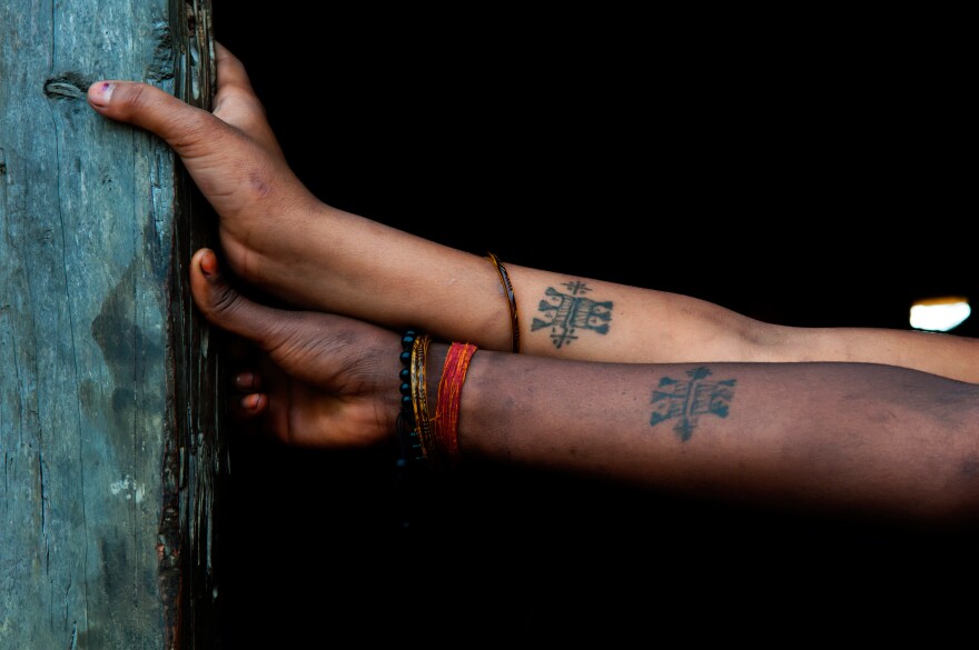 These tattoos are a sign that the girls are married.