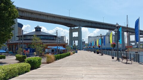 A view of Canalside on Buffalo's waterfront.