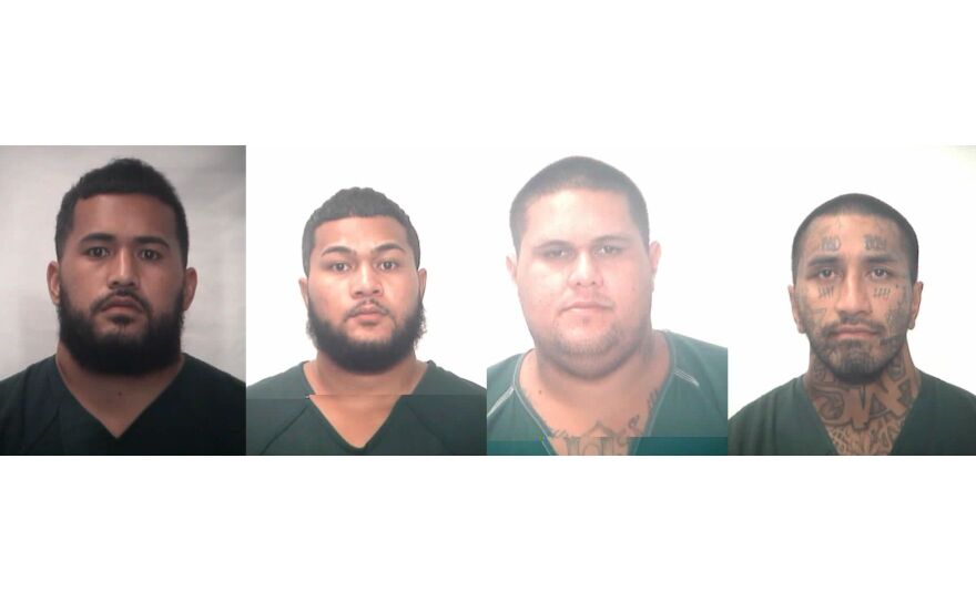 Four inmates at O‘ahu Community Correctional Center indicted for manslaughter in the death of another inmate at the facility. Pictured from left to right: Aaron Tuitelapaga, 29; Bronson Tuitelelepaga, 27; Manu Sorenson, 33; and Josiah Palimoomanu, 33.