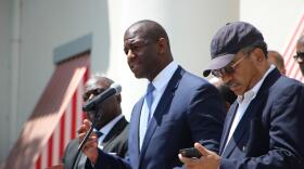 Democratic gubernatorial candidate and Tallahassee Mayor Andrew Gillum speaks during a voting rights rally at the Capitol on April 26, 2018