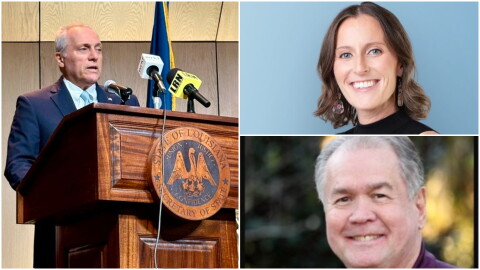 (left-right) U.S. Rep. Steve Scalise, Lauren Jewett and Randall Arrington are running for the 1st Congressional District seat.