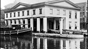 The weighlock building in Syracuse, seen here at the turn of the 20th century, is the centerpiece of the Erie Canal Museum.