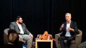 Frankie Graziano hosts a taping of “The Wheelhouse” in the studio at Connecticut Public. Along with the panelist, Connecticut Governor Ned Lamont was a surprise guest.