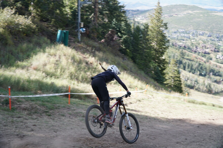 A competitor on course.
