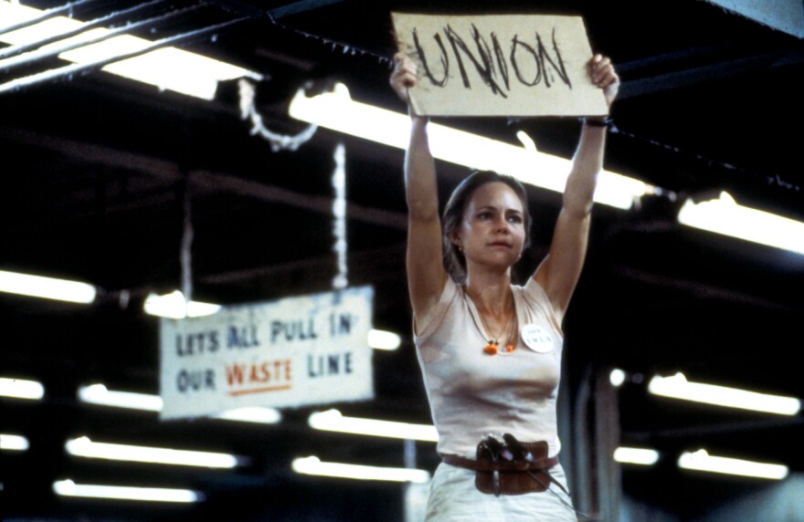 Sally Field plays a cotton mill worker in the 1979 drama <em>Norma Rae.</em>