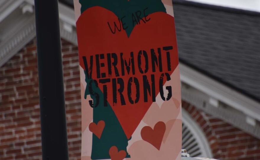 Vermont Strong banner in Montpelier