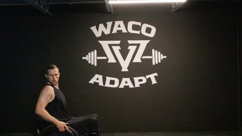 Ryan Lambert goes for laps at Waco Adapt during a group exercise on April 8, 2026.
