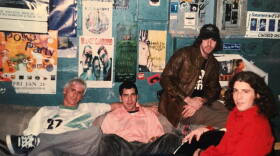 Subrosa (Jack Griego, Mike Amish, Travis Tooke, Andy Lord), backstage at The Covered Dish