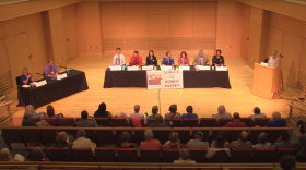 The seven Democratic candidates for the 1st Franklin District in the Massachusetts House met for a debate at Deerfield Academy on August 7, 2018.