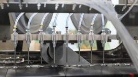 Filling and packaging tests for the large-scale production and supply of a COVID-19 vaccine candidate, AZD1222, are being conducted on a high-performance aseptic vial filling line at the Italian biologics manufacturing facility of multinational corporation Catalent in Anagni, southeast of Rome, during the COVID-19 infection, caused by the novel coronavirus.