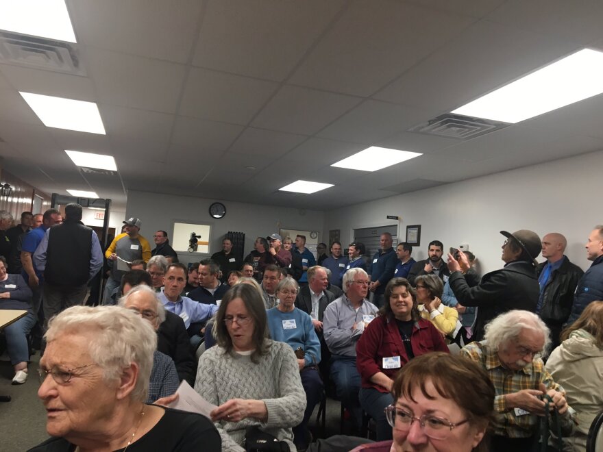 A crowded Coeymans town hall