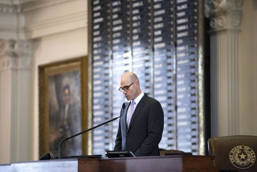 House Speaker Dennis Bonnen announces committee chairs at the state capitol. Jan 23, 2019.