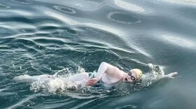 Jennifer Whitlock, swimming the English Channel.