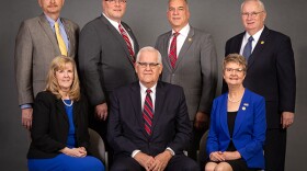 Johnson County Commissioners: (back row, from left) Michael Ashcraft, Mike Brown, Steven Klika, Jim Allen; (front row from left) Becky Fast, Ed Eilert, Janee Hanzlick.   