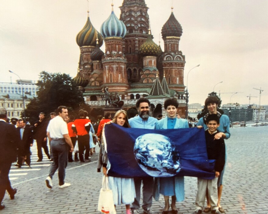 In Red Square in Moscow. Brent at center left and Carolyn at right.
