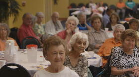 A meeting of the Democratic Club of the Wynmoor Retirement Community. Wynmoor is featured in the new documentary, "A Greater Society."