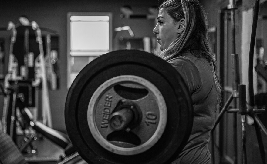 Teresa Troiani deadlifts at Rocky Boxing Club in Berwick. She lifted the 733-pound Dinnie Stones in Scotland and is planning her next stone lift in Iceland.