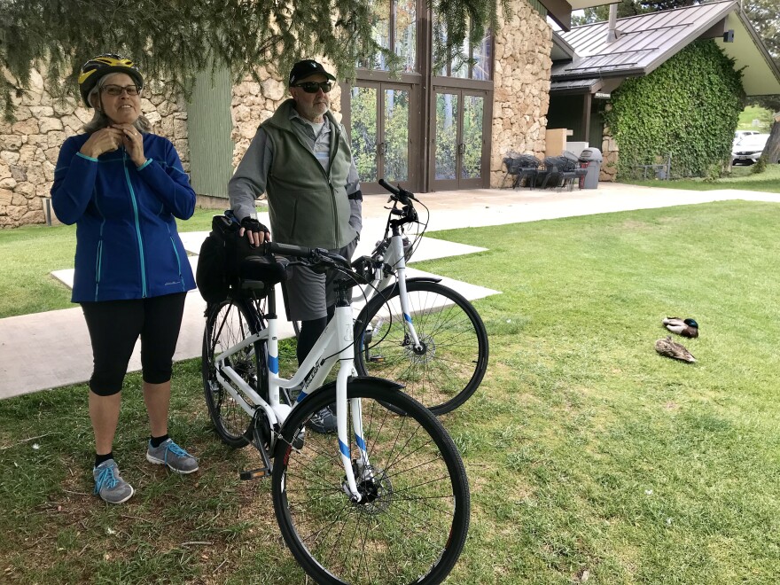 Photo of Nathansons with bikes.