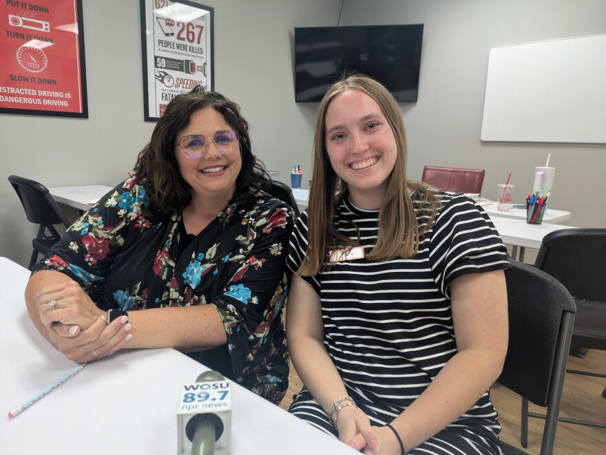 Dionne Smith, owner, and Leah Adkins, instructor, wrap up teaching a driver education course at Inspired Driving Academy.