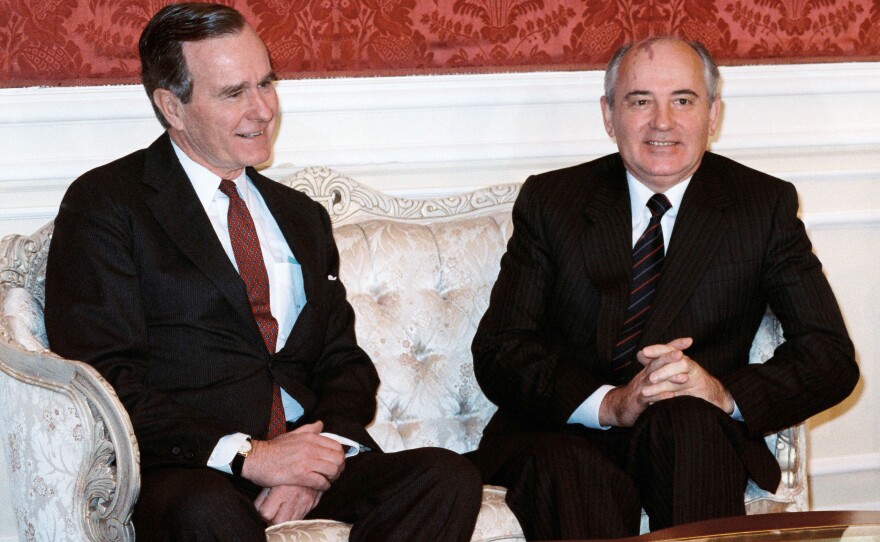 Bush, who was vice president at the time, met with Soviet leader Mikhail Gorbachev during a 1987 summit in the U.S.