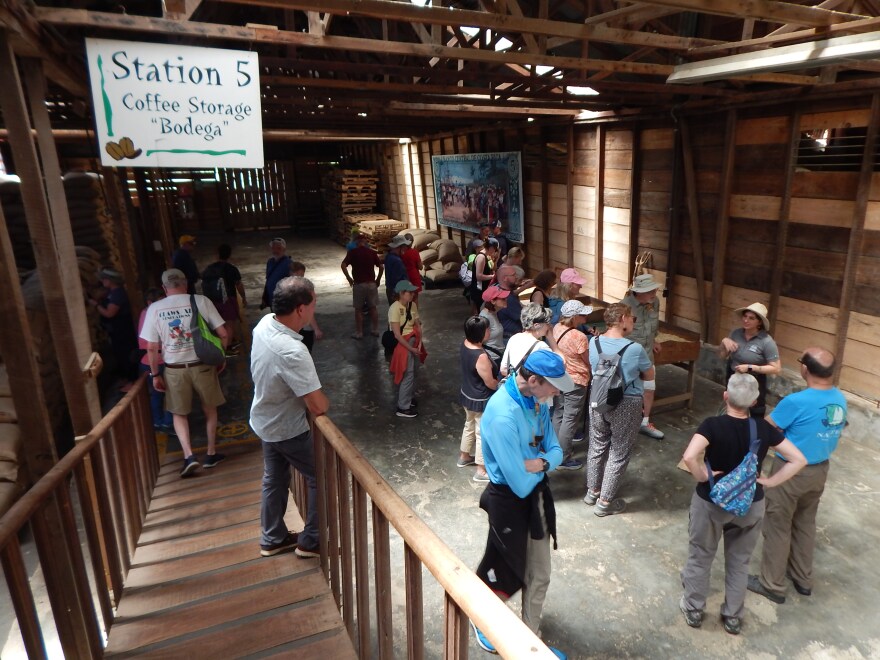 Michigan Public listeners touring the Hacienda Doka coffee farm and learning about the coffee production process.