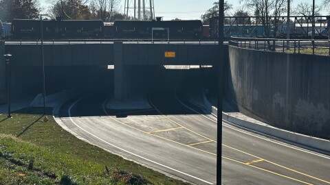 The rebuilt Benham Avenue underpass now redirects all traffic to 3rd Street and adds a new pedestrian path where 2nd Street once ran, creating a walkable link toward downtown.