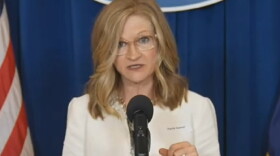 Paula Garner, President and CEO of Maryhurst, speaking at the Team KY briefing 08/31/23