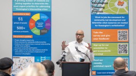 Bill McKinney, executive director of the New Kensington Community Development Corp., says at a planning process press conference on Feb. 21, 2024,that a lot of people care about the Philadelphia neighborhood.