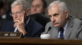 Senate Armed Services Committee Chairman Jim Inhofe, of Oklahoma, listens as Ranking Member Sen. Jack Reed, D-R.I., speaks during a hearing of the Senate Armed Services Committee about about ongoing reports of substandard housing conditions Dec. 3