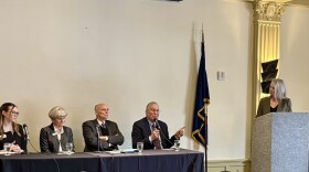 From L-R: May Roberts, Senator Janie Ward-Engelking, Senator Scott Grow, Lt. Governor Scott Bedke and moderator Kelley Packer