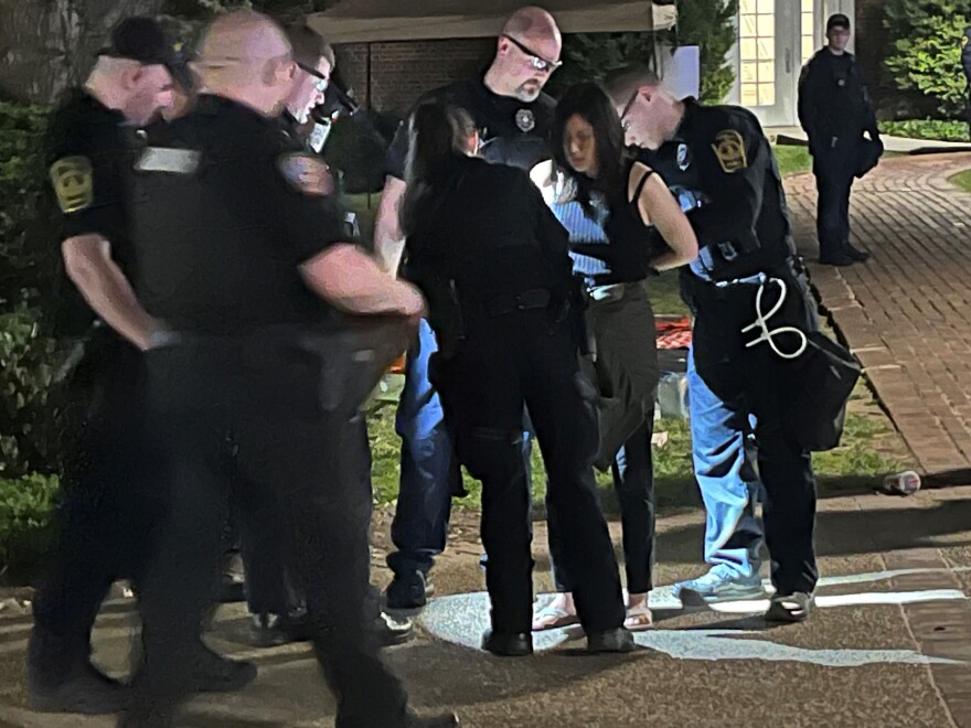 One of those arrested at Virginia Tech's campus on Sunday, April 28