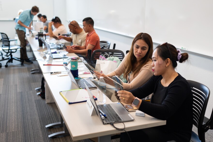 K-12 teachers participating in a QCaMP learning session.