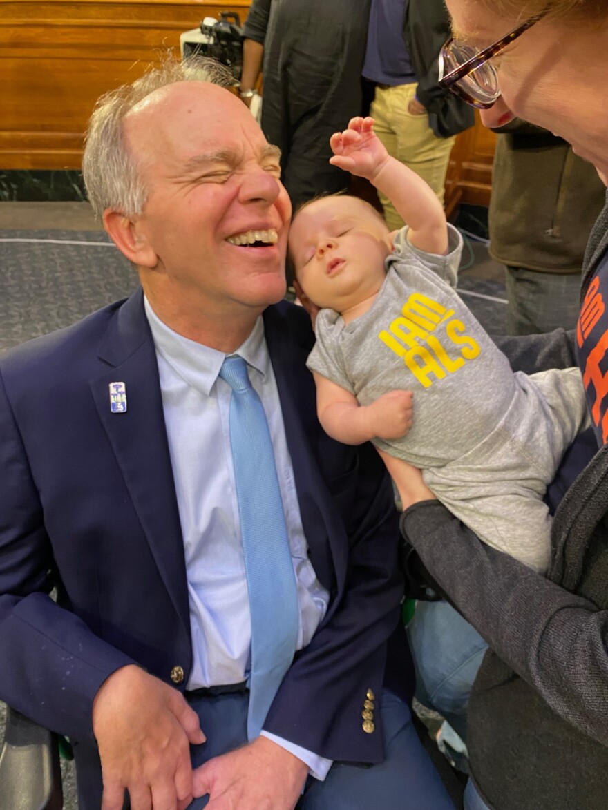 Dr. Jim Plews-Ogan with grandson Rowan before a Congressional hearing in 2023.