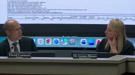 Man and woman behind a big desk