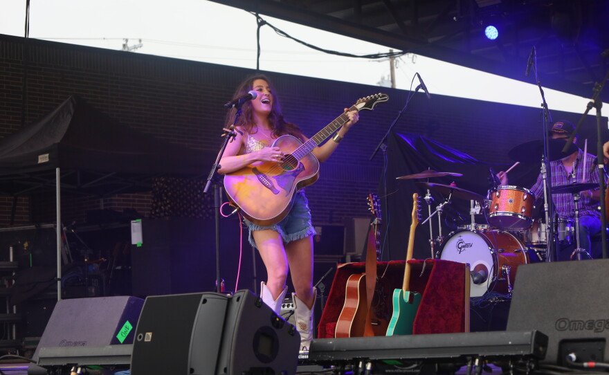 Caroline Hale, rising Texas country singer, opened the sets on the main stage sponsored by Kohler at the Feels Like Home Festival 2026. Photo by Allison Diaz.