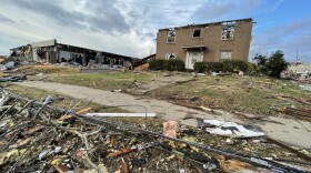 A scene of devastation in Mayfield following the tornado. 