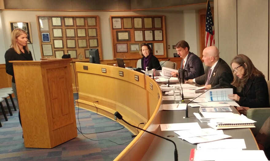 MSD Director Diana Christy (left) presents the proposed 2019 budget to commissioners.