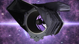 Illustration of the Roman Telescope in space.