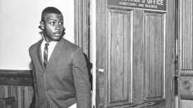 FILE - Harvey Gantt, outside the Registrar's office at Clemson university.