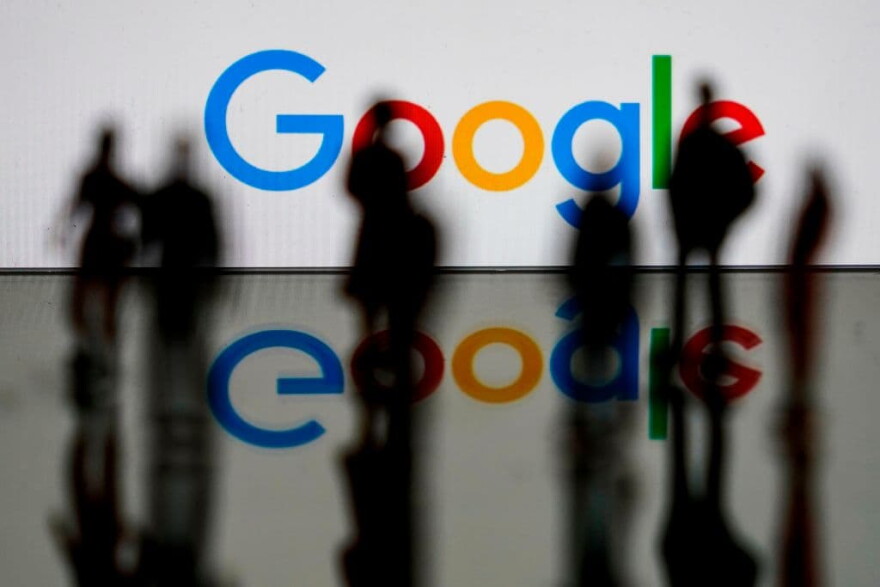 Google logo in Brussels. (Kenzo Tribouillard/AFP/Getty Images)