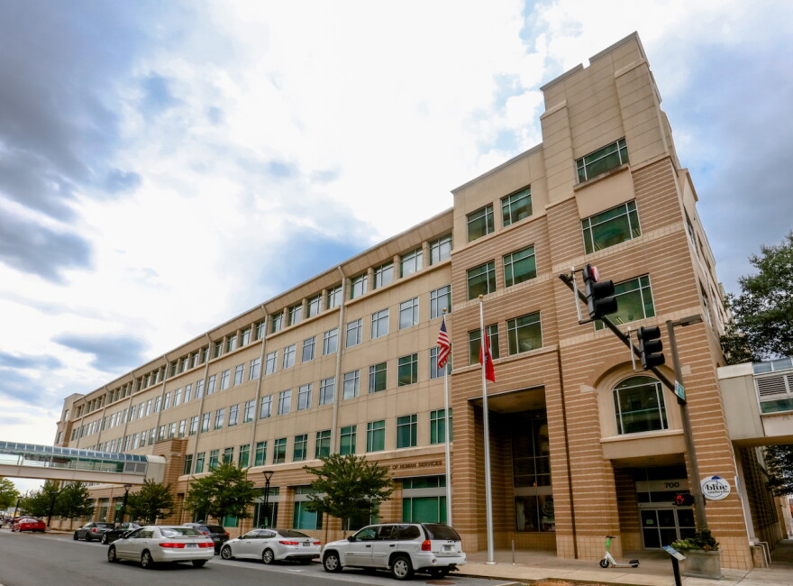 The Arkansas Department of Human Services building on Main Street in downtown Little Rock.