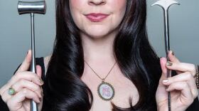 Mortician Caitlin Doughty, with some tools of the trade.
