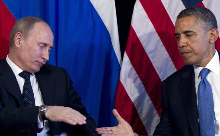 Putin and President Barack Obama meet at the Group of 20 summit in Los Cabos, Mexico, in 2012. Obama entered office hoping to reset relations with Russia, but they soon turned frosty.